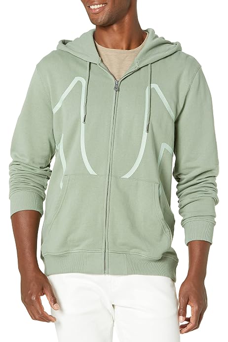 True Religion Men's Zip Up Hoodie, Camo 