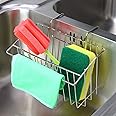 Sponge Holder, Sink Caddy Kitchen Brush Soap Dishwashing Liquid Drainer Rack - Stainless Steel