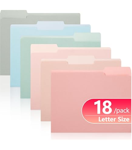 120-Pack Two-Tone Color File Folders - Assorted Colors, Letter Size File Organizers