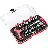 Amazonベーシック ラチェットレンチ、ドライバーセット 磁気 Tハンドル 27ピース