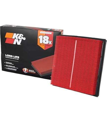 K&N 33-2295 High-Flow Replacement Air Filter - Washable, Red, Performance Upgrade