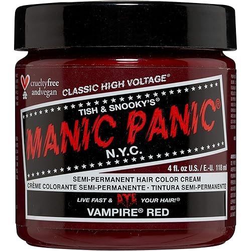 Manic Panic Classic High Voltage Semi-Permanent Hair Color Cream, Vampire Red 118 ml
