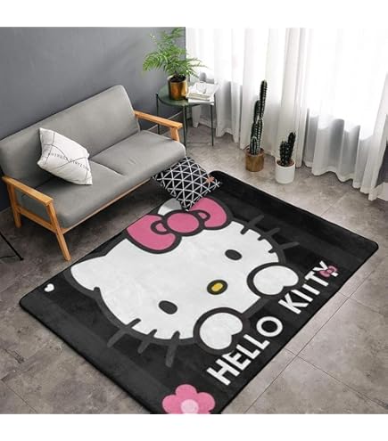 Amazon | ハローキティ 豹柄 ラグ カーペット 洗える ラグマット 滑り