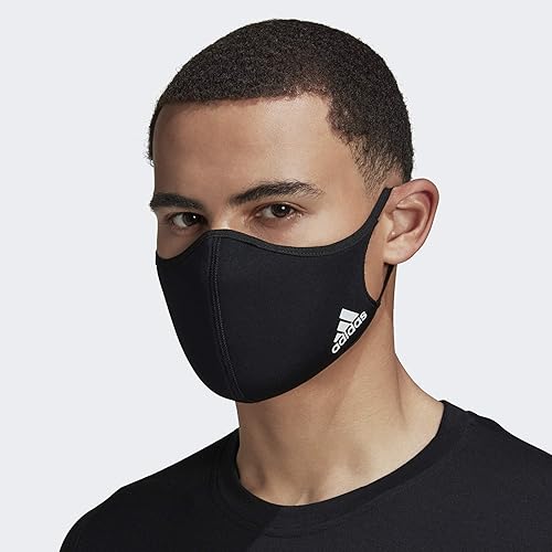 Adidas Originals Standard Face Covers 3-Pack, Black, 1 Count (Pack of 3)