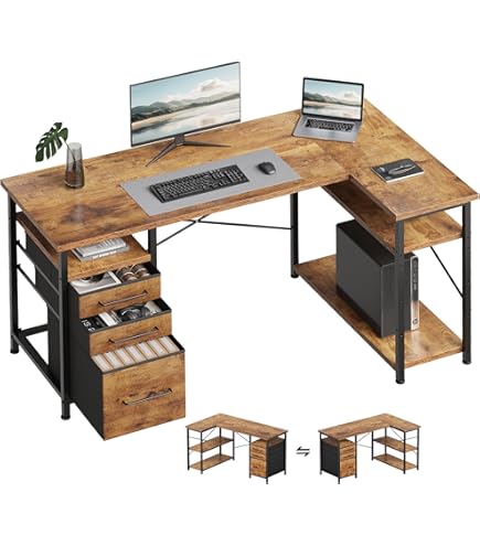 Amazon.co.jp: パソコンデスク L字型 リニューアルタイプ コーナー