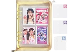 GOKEI シール帳 A5 クリア ラメ入り バインダー 【本体1個 4ポケット単面リフィル10枚 1ポケット単面リフィル10枚 シール専用台紙2枚】 シール 手帳 カードスリーブ カードポケット ミニ プリ帳 透明シール帳 PPシート 女の子 コラ