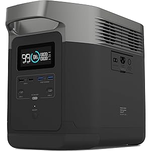 エコフローテクノロジージャパン EFDELTA(イーエフデルタ)ポータブル電源 (大容量)出力1,600W&容量1,260Wh(急速充電)2時間以下でフル充電可能/充電しながら最大13デバイスへ給電可能(わかりやすい表示ディスプレイ)7.7x3.1cmの大型ディスプレイでステータスが一目でわかる/アウトドアや災害時に持ち運べる13.6kg/2年保証 グレー EFDELTA1300-JP