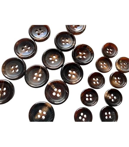 Amazon | 本水牛ボタン10個セット TK-1915 ネコ目 ダーク