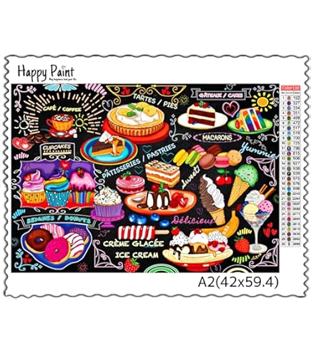 Amazon | Happy Paint 【40x40】＼お好きな画像で／ ナンバーペイント