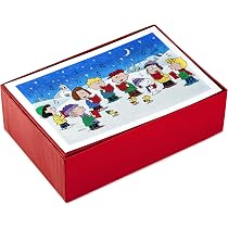 DaySpring Peanuts Gang Weihnachtskarten-Set – 50 Inspirierende Karten Mit Umschlägen, Snoopy & Freunde