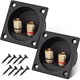 2 PCS 2 Way Speaker Box Terminal Binding Post Cup, 75mm DIY Home Car Stereo Screw Cup Connectors Subwoofer Plugs 50mm Cutting