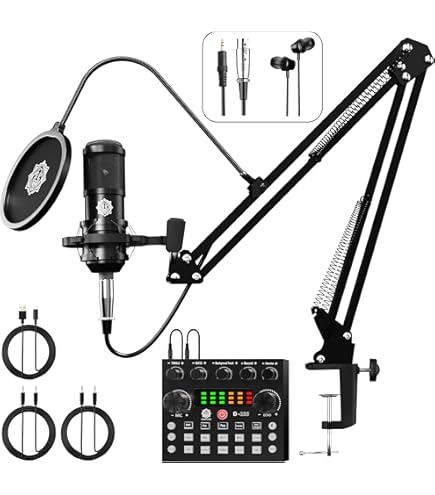 TECKZOON BM800 Podcast Komplettset für 2, Studio-Mikrofon mit
