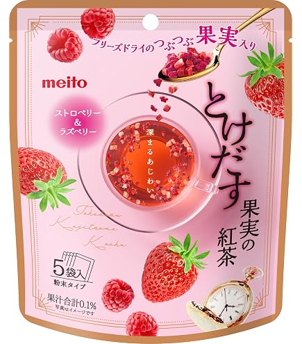 Amazon.co.jp: meito とけだす果実の紅茶ストロベリー & ラズベリー 5P