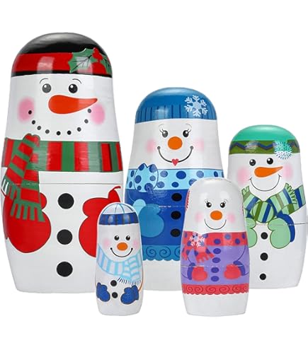 Amazon | Yoption ロシアマトリョーシカ人形 5個 ハンドメイド 木製