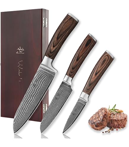 Amazon | Wakoli EDIB 2点セット ダマスカス包丁 三徳包丁170mm 小三徳