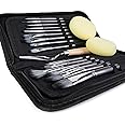 Artify 15 pcs Paint Brush Set for Acrylic Oil Watercolor Gouache Painting Includes Pop-up Carrying Case with Palette Knife an