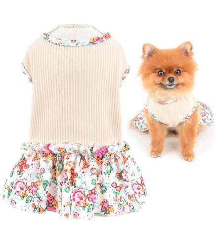 Amazon | 犬服 ペット服 花柄ワンピース 夏用 レッド 6XL 涼しい