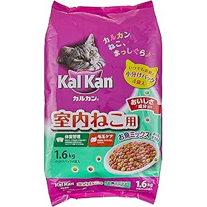 カルカン ドライ 室内猫用 お魚ミックス まぐろとかつお味 キャットフード 猫用 1.6kg