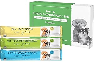 by Amazon ちゅ~る 犬用おやつ とりささみ チーズ・野菜バラエティ 14g×30本 (SOLIMO)