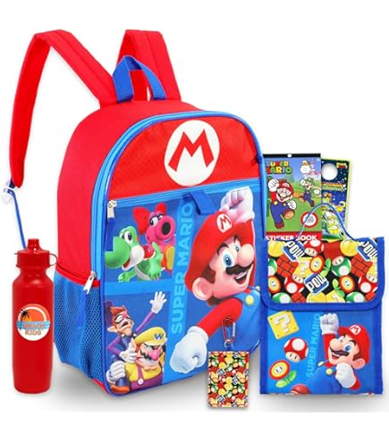 Amazon.co.jp: Super Mario Backpack with Lunch Box Set for Kids