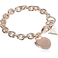 GUESS Basic G Logo Heart Link Bracelet, One Size