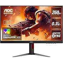 Amazon.co.jp: AOC ゲーミングモニター 27インチ, 最大260hz