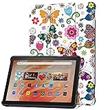 Thursday Fire HD 10 (2023年モデル) 互換品 [10.1インチ] ケース カバー PU レザー 手帳型 スタンド機能 マグネット内蔵 バタフライ