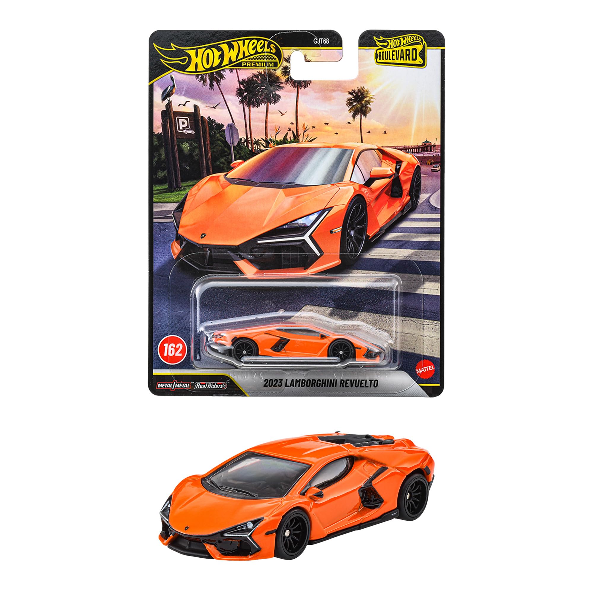 ホットウィール(Hot Wheels) ブールバード 2023 ランボルギーニ レヴエルト ミニカー 1:64スケール 3歳から JHW24 | Boulevard・2023 Lamborghini Revuelto・Real Riders™タイヤ・