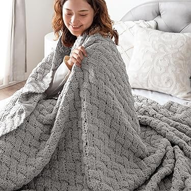 チュ子の編み物❣️花束ブランケット・バスケット付き・膝掛け