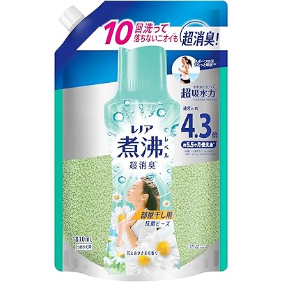 【新品】レノア　煮沸レベル消臭抗菌ビーズリフレッシュフローラル1180mL 4つ Amazon | レノア 超消臭 煮沸レベル消臭 抗菌ビーズ