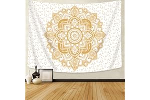 Pknoclan インド曼荼羅タペストリー ボヘミアン壁掛け 大判の壁飾り リビングルーム ベッドルーム 窓 部屋飾り 個性ギフト 多機能ホーム装飾 贈り物 150x130cm