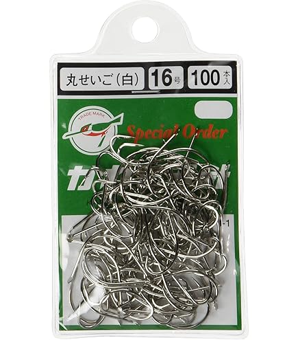 Amazon | KAWASEMI(かわせみ針) J-1 100本丸セイゴ (白) 14号