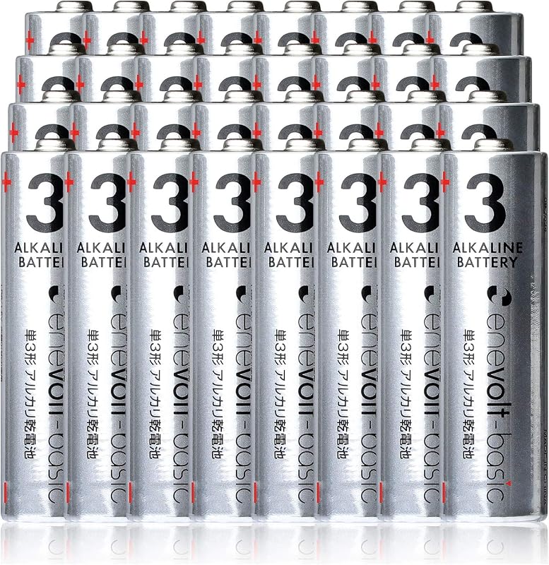 enevolt basic 単3 アルカリ 32本 1.5V 乾電池 アルカリ乾電池 エネボルト 水銀0 防災 災害 ワイヤレスキーボード マウス (乾電池 単3形, 32本)