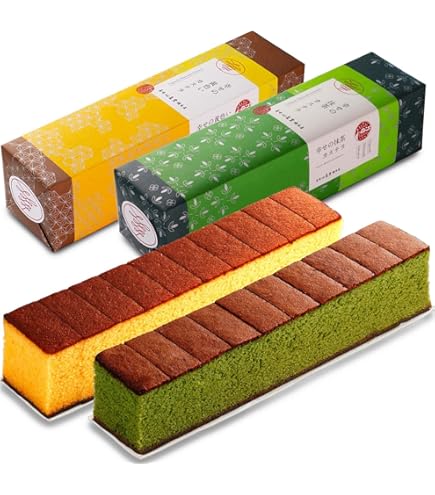 Amazon.co.jp: 長崎街道カステラ2本詰合せ 蜂蜜・抹茶 : 食品・飲料・お酒