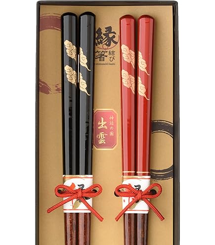 Amazon｜大藤漆器店 輪島塗 夫婦箸 黒・朱 飛花沈金 WA9-4｜箸