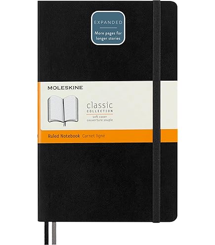 Amazon | Moleskine Classic Notebook, Large, Ruled, Black