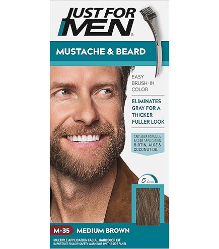 Amazon | Just for Men 口ひげ＆髭ブラシ-のカラージェル、ライト