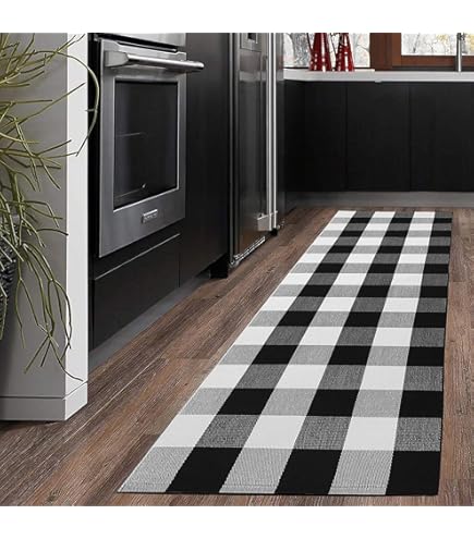 Amazon | IOHOUZE Buffalo Plaid Checkered Rug -3x5 Front Door Mats