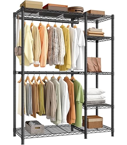 Amazon｜REIBII ハンガーラック 頑丈 2段 高さ200㎝ 洋服ラック 大容量
