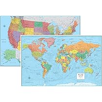 Amazon | Rand McNally アメリカ合衆国地図/世界地図セット