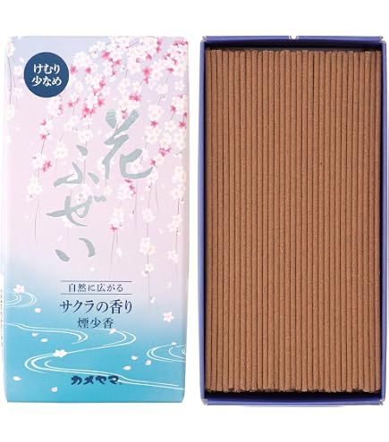 Amazon.co.jp: カメヤマ 花ふぜい 紫 煙少香 約100g 約230本 白檀の