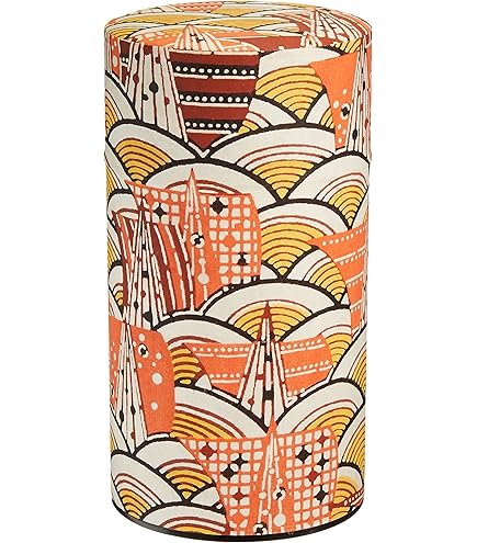 Amazon｜ヤマコー 茶筒 はいからさん S 四季青海波 88726｜茶筒