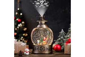 Lewondr スノードーム クリスマススノードーム 投影機能付き クリスマスツリースノーグローブ サンタさんボール ライト内蔵 8曲自動ループ 自動タイマー機能付き クリスマスプレゼント インテリア クリスマス置物飾り サンタさんがクリスマスツリー