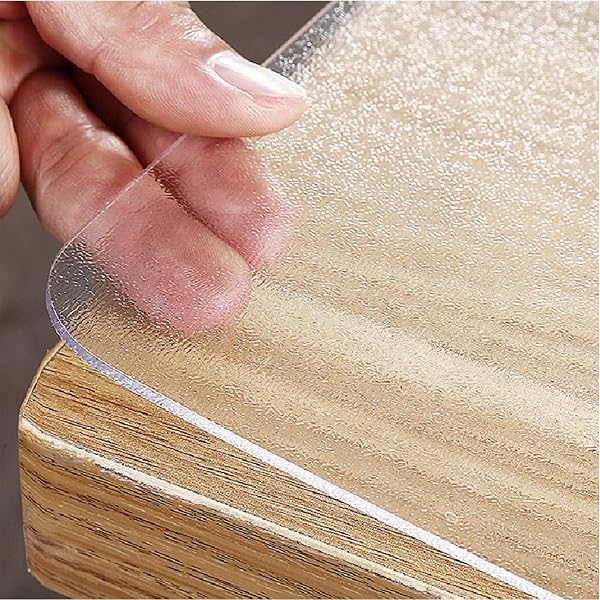 Yueboa Tablecloth Transparent Embossed 80x135cm PVC Table Mat Vinyl 1.5mm Thickness Odorless Rectangle PVC Desk Mat Rectangle Table Cover No Shrinking Waterproof Stainproof Water Repellent - 1