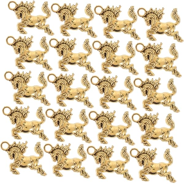 14点おまとめ　n20 馬のチャーム　ゴールド【50個】干支　縁起物 Amazon.co.jp: [TOPPERFUN] 10個年干支馬ゴールドチャーム 馬の
