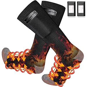 2021最新型 電熱ソックス 電気靴下 最高 65℃加熱ソックス 冬用 両面で温める 2*4000mAh 充電式 水洗い…