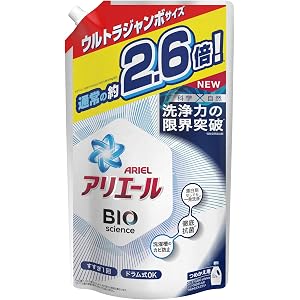 アリエール バイオサイエンス 科学x自然で洗浄力の限界突破 洗濯洗剤 液体 詰め替え 約2.6倍(1800g) アリエール バイオサイエンス 科学x自然で洗浄力の限界突破 洗濯洗剤 液体 詰め替え 約2.6倍(1800g)