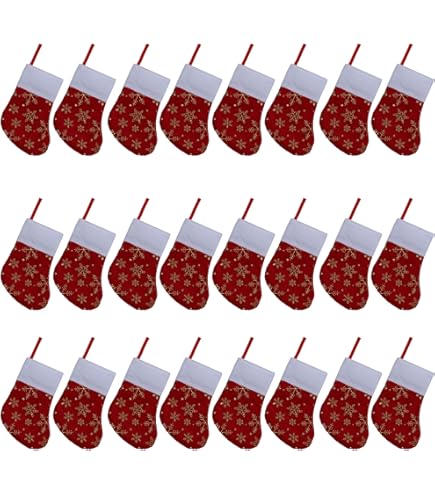 thumbnail image 2 of Shappy 80 Pcs Christmas Mitten Stockings Decoration Mini 2 of 11
