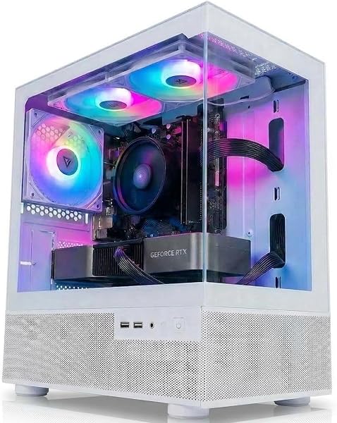 TITAN GAMING Gaming PC Desktop PC GeForce RTX 5060 Ti 16GB Ryzen 7 5700X Memory 32GB NVMe SSD 1TB Windows 11 Home CX200M White - 1