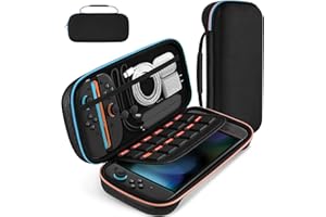 Switch2 対応 ケース iVoler スイッチ 2 収納ケース 耐衝撃 防水 防塵 ゲームカード・ケーブル・イヤホン収納可 持ち運び便利 Carrying Case ブラック